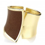 Z Shiny Gold Colour Hinge Bangle With Brown Snake Skin Effect