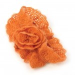 Z Orange Elasticated Headwrap With Flower Motif