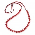 Z Red Glass Bead Cord Necklace
