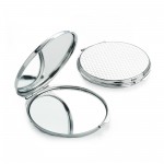 Z6cm Shiny Rhodium Colour Plain Compact Mirror