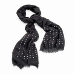 Z Black Scarf With Silver Colour Studs