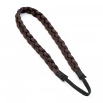 Z Dark Brown Platted Imitation Hair Elastic Headwrap