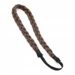 Z Medium Brown Platted Imitation Hair Elastic Headwrap