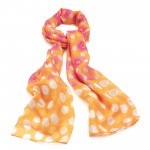 Z Orange And Pink Tone Flower Print Scarf